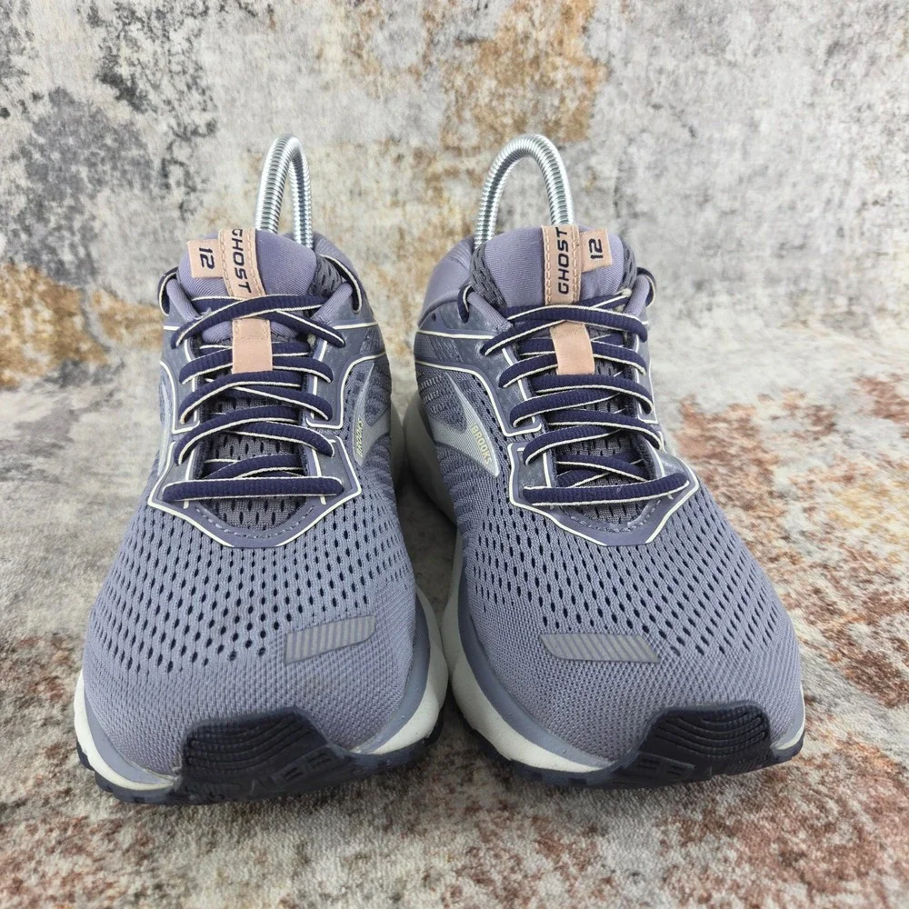 Brooks Ghost 12 Running Shoes Womens  8.5D Purple Low Top Lace Up Sneakers